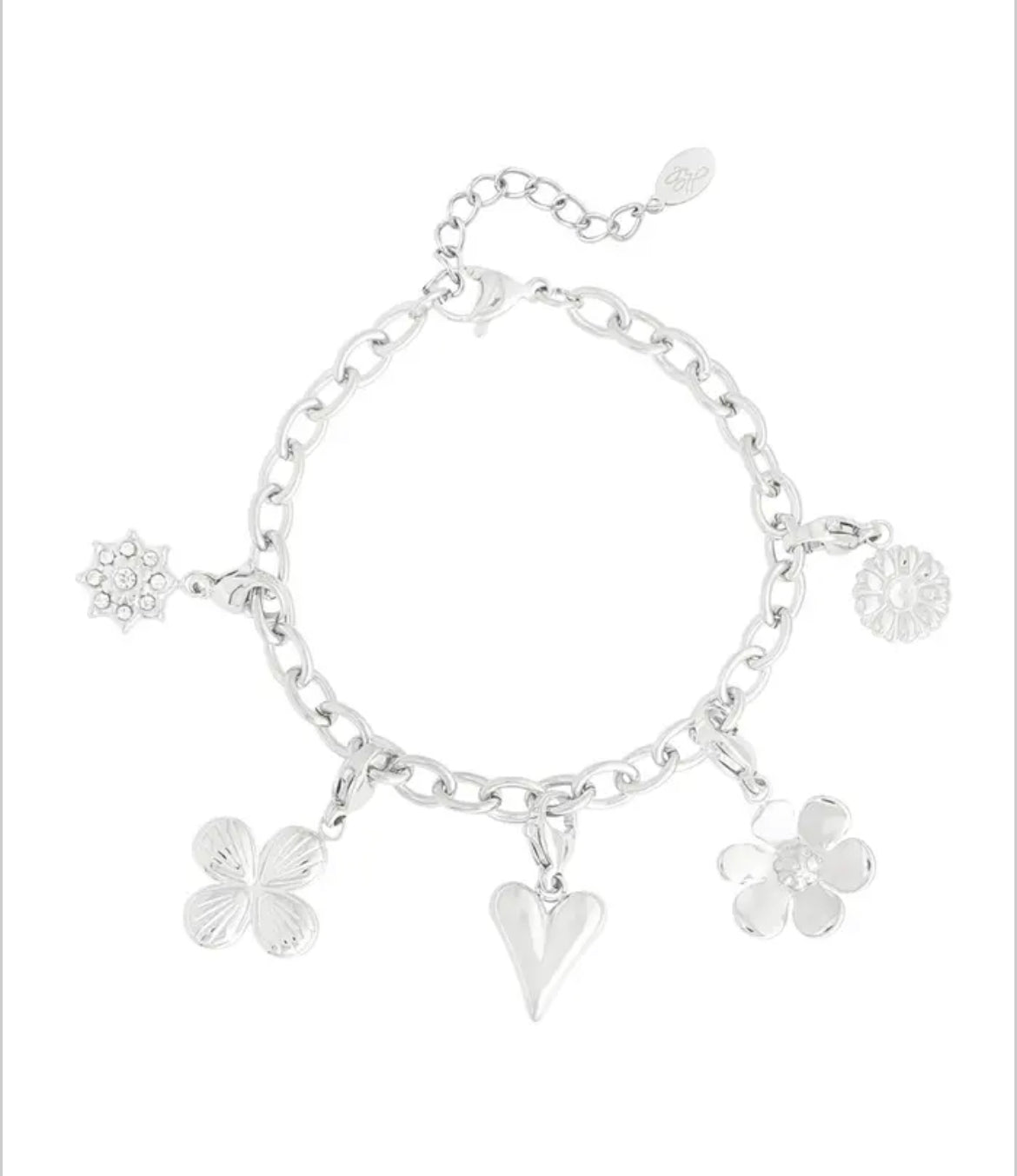 Bracelet fleur argenté - Acier Inoxydable