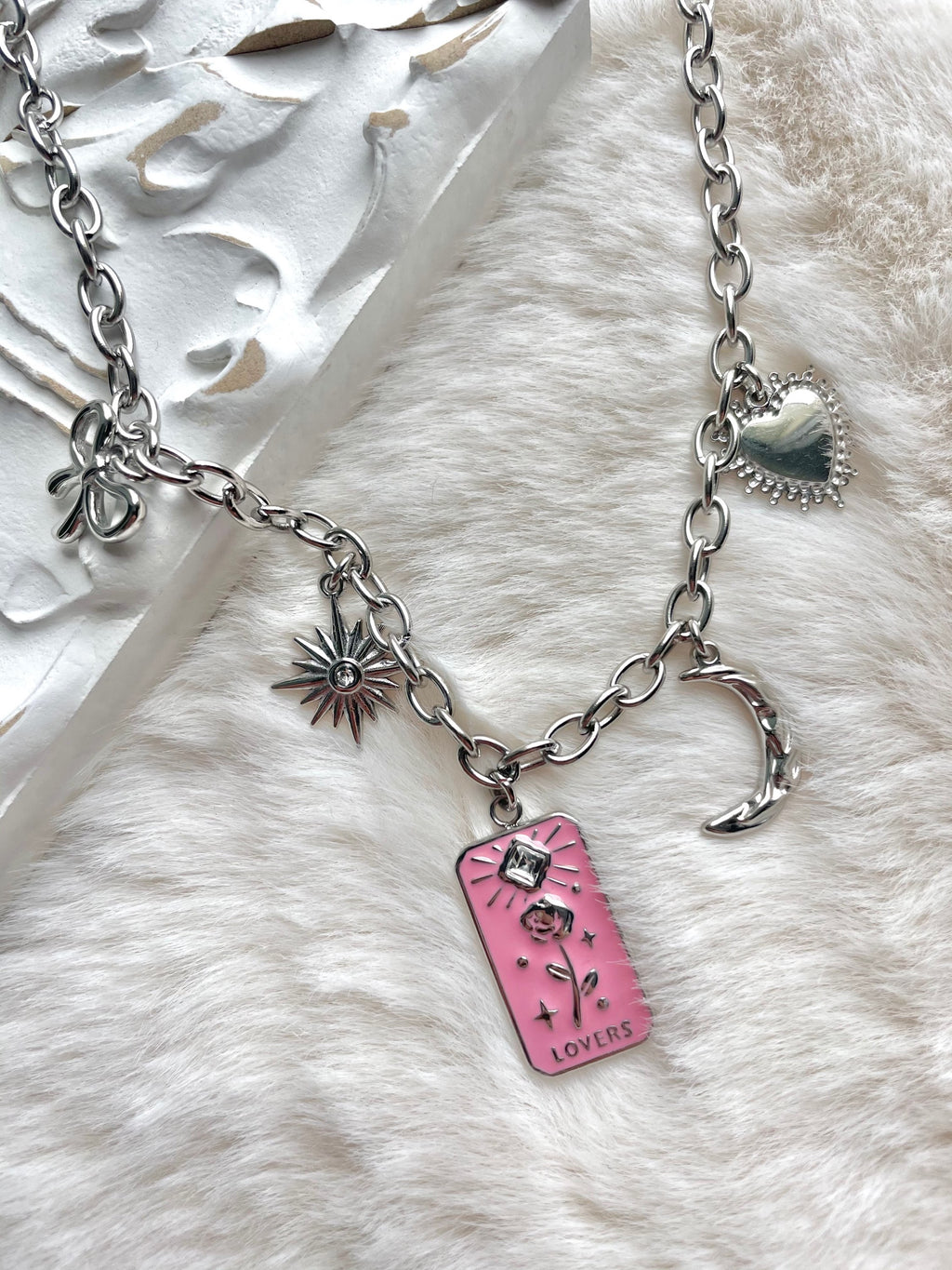 Collier Lovers argenté - acier inoxydable