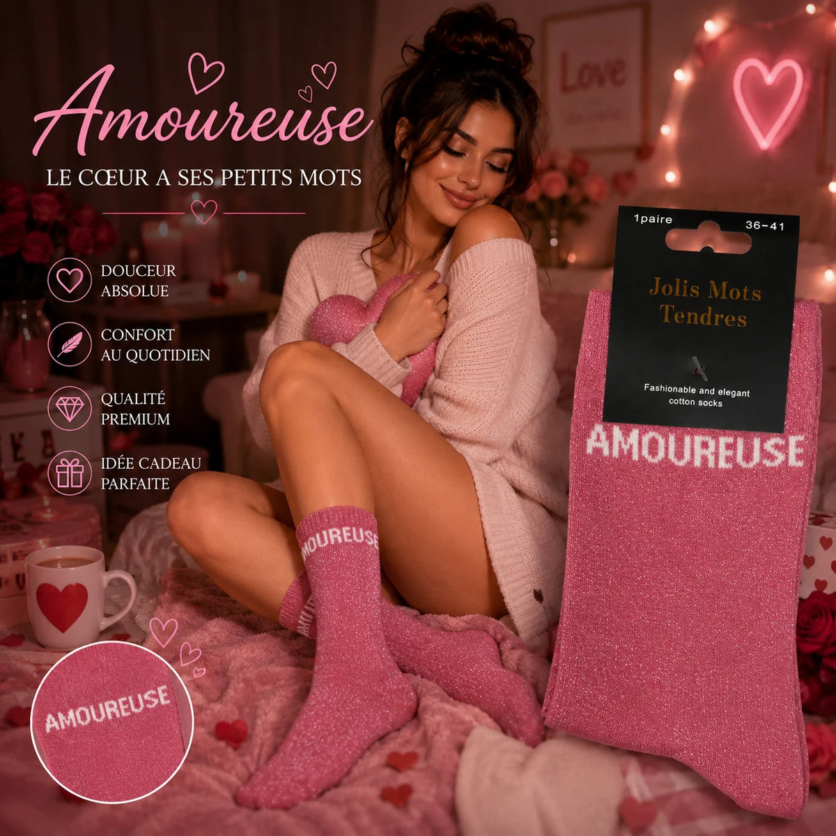 Chausette mots tendres FEMME - Vêtement