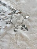 Bracelet cœur argenté - acier inoxydable