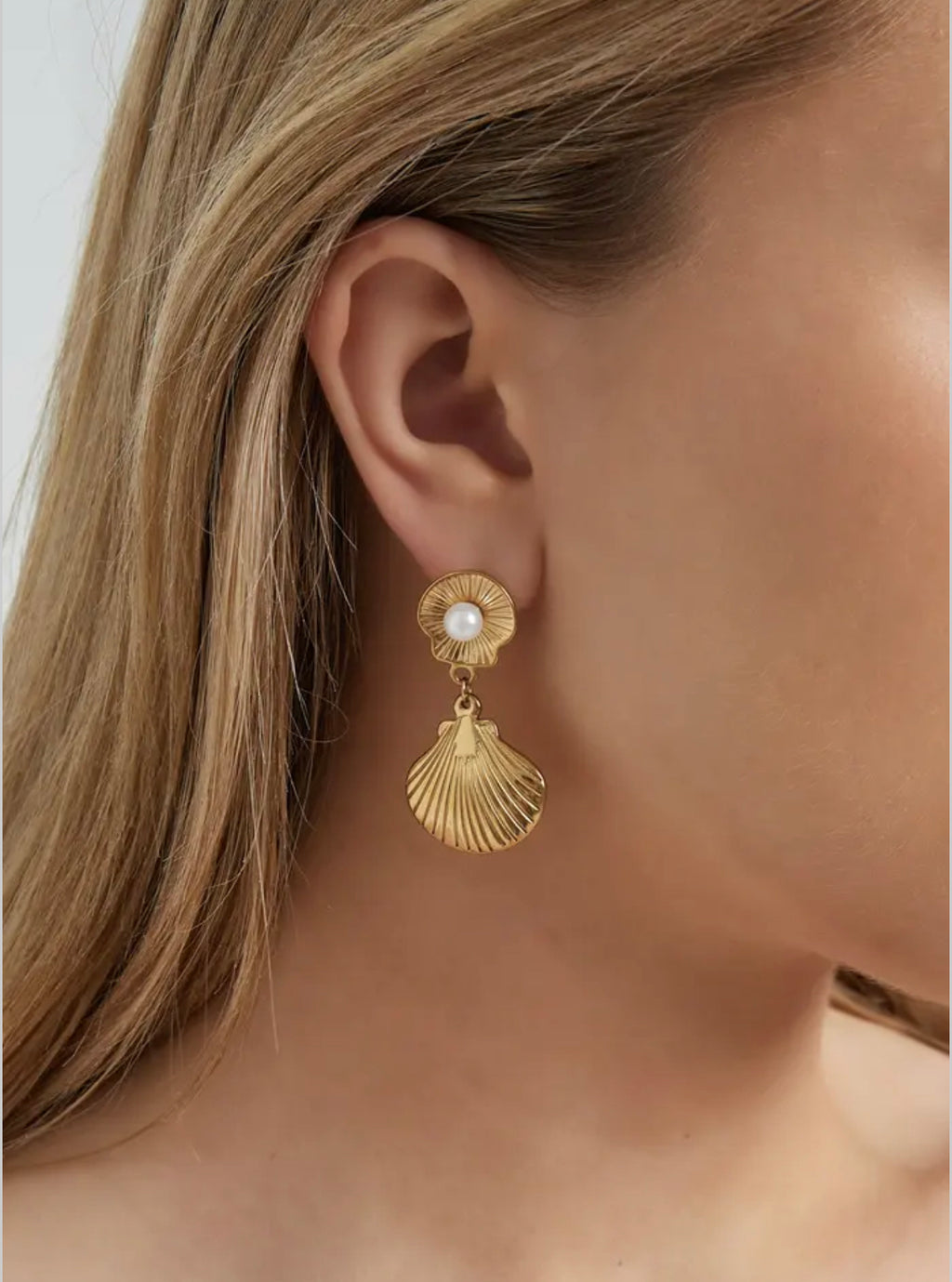Boucles d’oreilles coquillage - Acier inoxydable