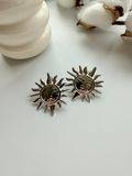 Boucles d’oreilles soleil argenté - Acier Inoxydable