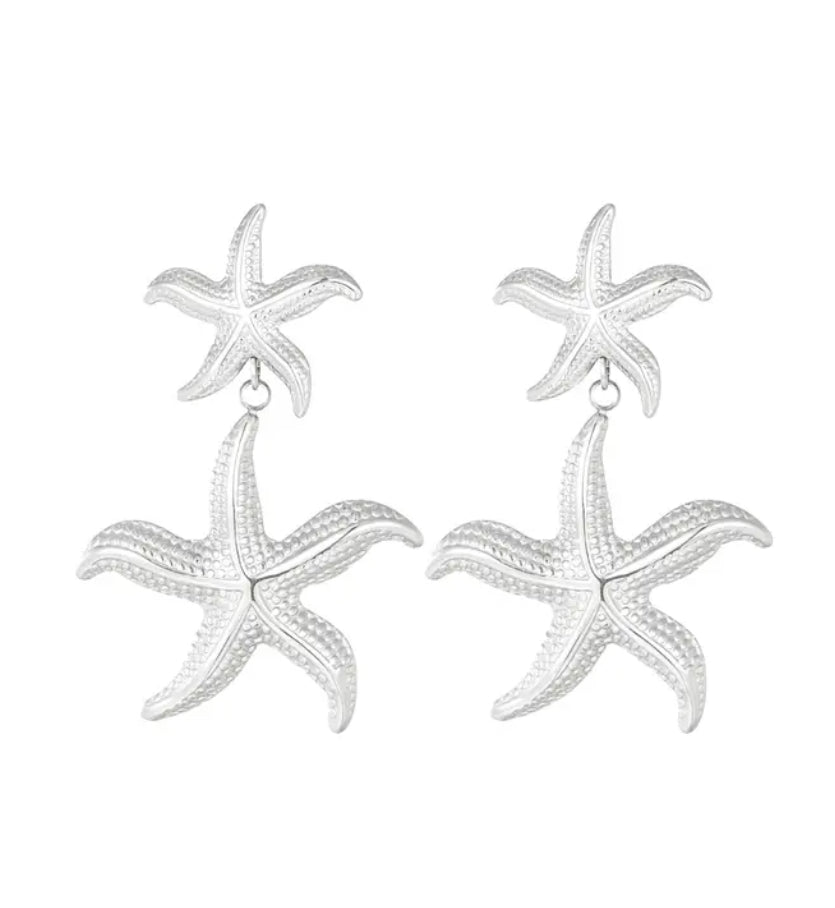 Boucles d’oreilles étoiles de mer - Acier inoxydable