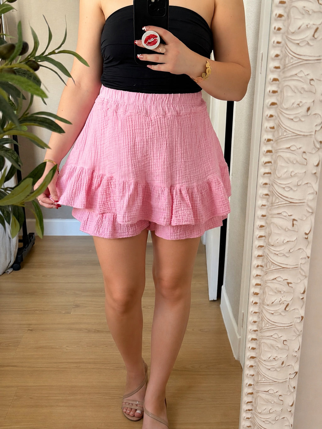 Jupe short gaze de coton - Vêtement