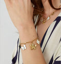 Bracelet trèfle doré - acier inoxydable