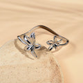 Bracelet jonc fleurs argenté - Acier Inoxydable