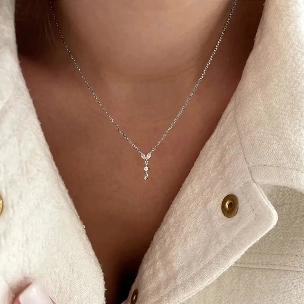 Collier strass Argent S925 - Argent