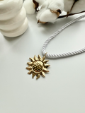 Collier soleil doré - Acier Inoxydable