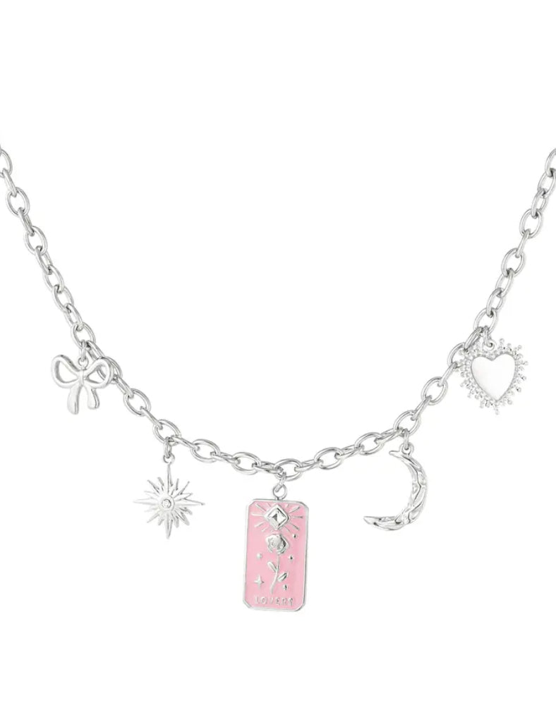 Collier Lovers argenté - acier inoxydable