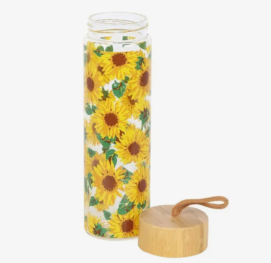 Bouteille d’eau en verre - tournesol