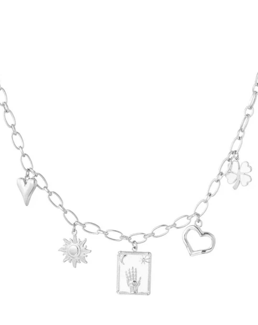 Collier main argenté - Acier Inoxydable