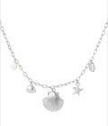 Collier coquillage argenté - acier inoxydable