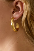 Boucles d’oreilles créole large doré ou argenté - acier inoxydable