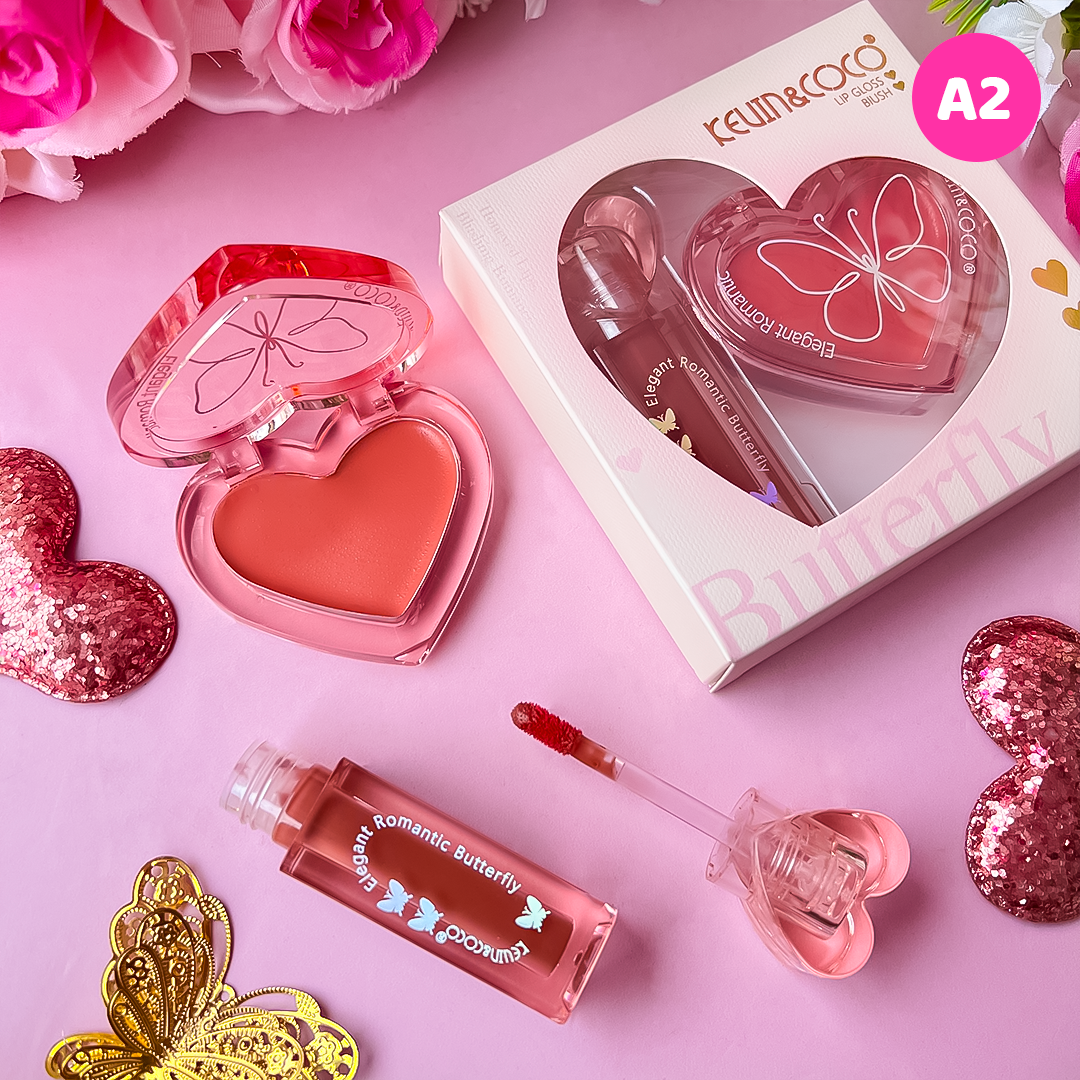 Coffret papillon gloss et blush - Kevin and coco