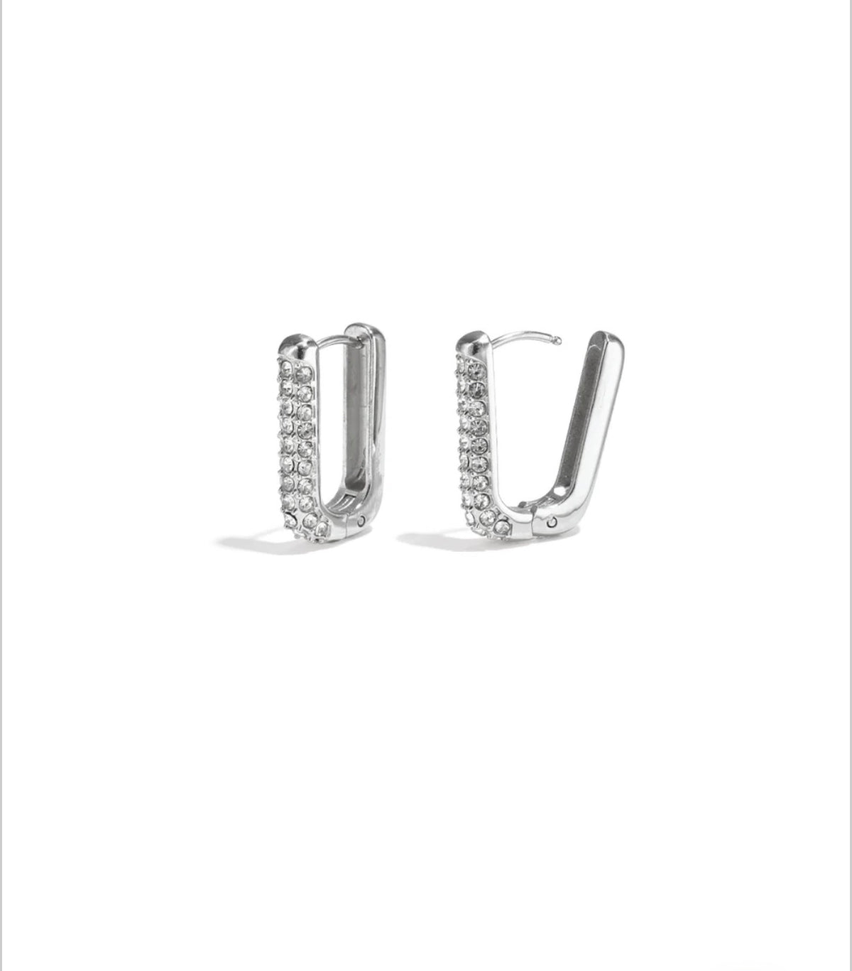 Boucles d’oreilles strass doré ou argenté   - Acier inoxydable