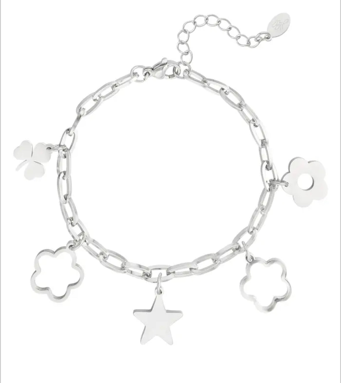 Bracelet trèfle argenté - Acier Inoxydable