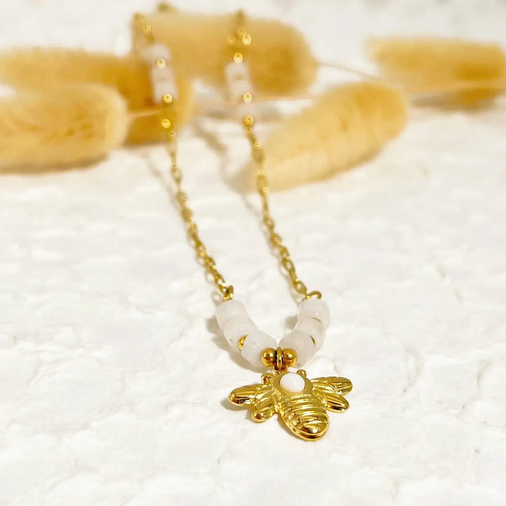 Collier abeille doré - Acier Inoxydable
