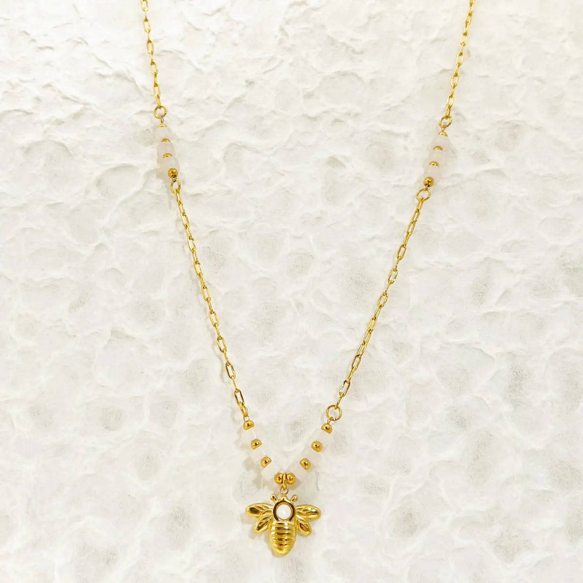 Collier abeille doré - Acier Inoxydable